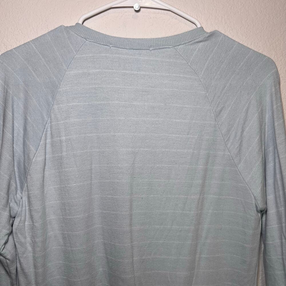 Marine Layer Shirt Womens Size M Light Blue Striped Long Sleeve Henley Lounge - Picture 10 of 16